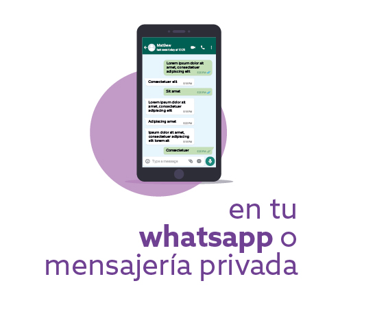 En tu WhatsApp o mensajería privada.